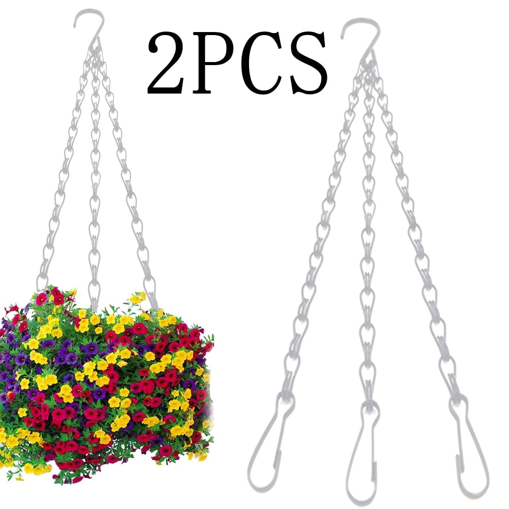 Ludlz Hanging Baskets Chains 16 Inches 3 Leads Hanging Chains Flower Pot Hanger Replacement