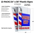 thumbnail image 2 of Barber Shop Walk-ins Welcome (2-PACK) 24" x 36" Plastic Signs | Sign Insert 4mm Corrugated Plastic Signs Storefront Window Poster, 2 of 2