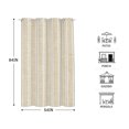 thumbnail image 5 of Beige White Stripes Outdoor Curtains for Patio, Rustic Warm Beige Lines Linen Texture Waterproof Outside Curtains Privacy Blackout Curtain for Porch Pergola Cabana, 1 Panel 54W x 84L Inch, 5 of 9