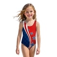 thumbnail image 5 of Grblisyd 4th of July Girls Swimsuit American Flag Quick Dry Swimwear Red White and Blue Crew Neck Beach Patriotic Bathing Suit, 5 of 6
