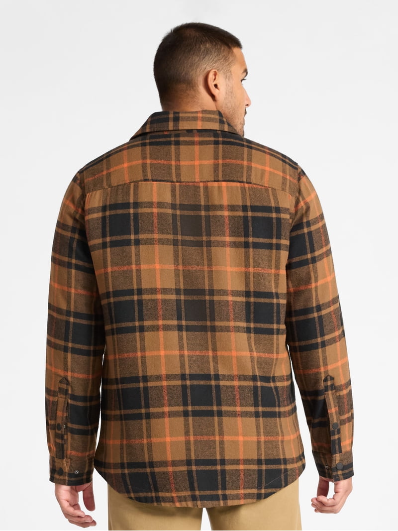 George Men's Shirt Jacket with Long Sleeves, High Pile Fleece