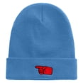 thumbnail image 5 of Colorful Pointing Gesture Explosion Embroidered 12 Inch Long Knitted Beanie - Sky Blue OSFM, 5 of 5