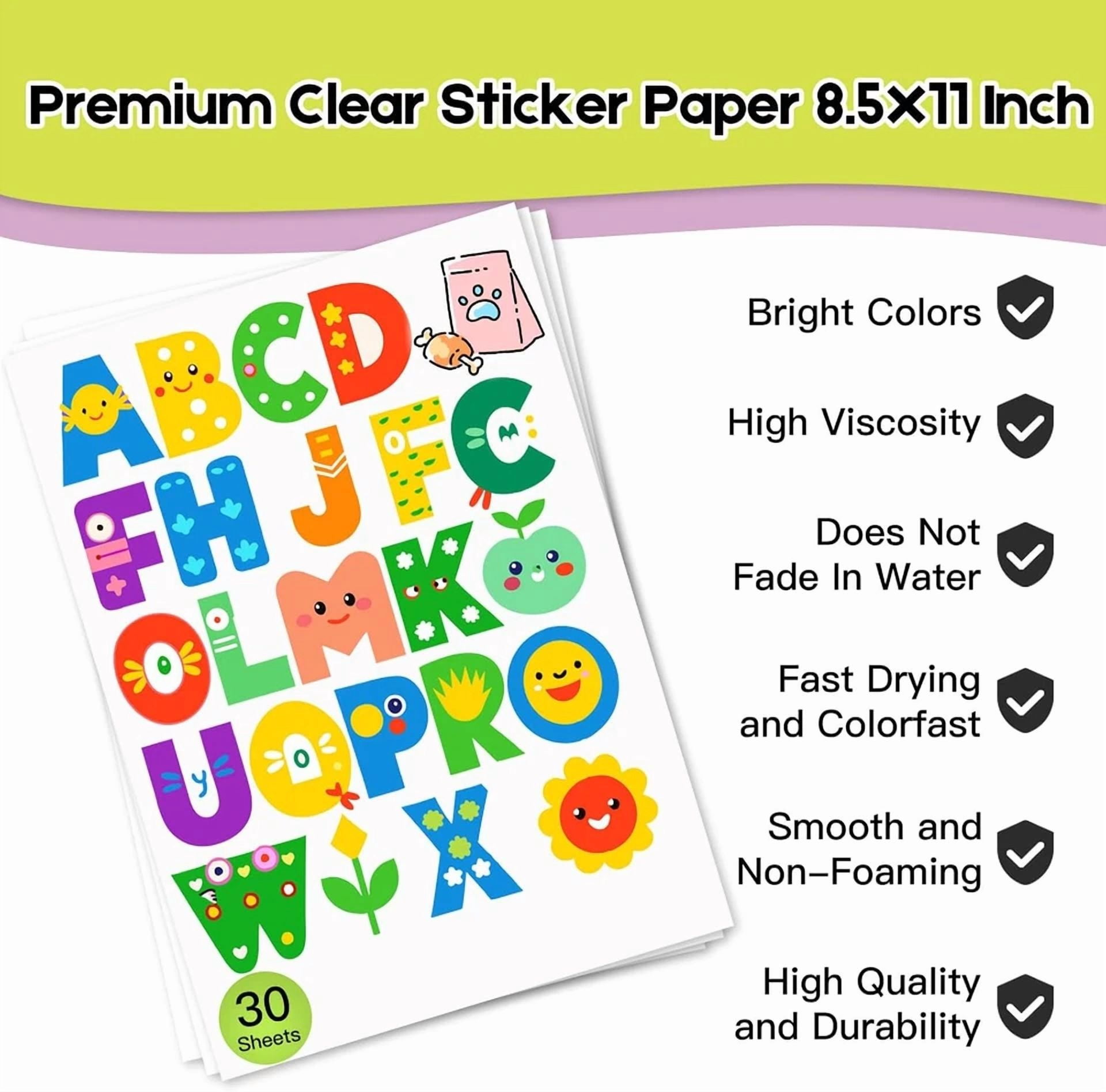 BUTTERFLY- 30 Sheets Premium Printable Vinyl Sticker Paper For Inkjet Printers Glossy White