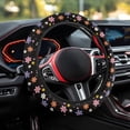 thumbnail image 4 of Yuyamidu Hippie Flower Steering Wheel Covers 15 Inch Winter Steering Wheel Cover Car Accessories Women Warm Steering Wheel Protective Cover for Cars Sedans Auto, 4 of 7