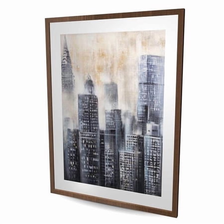 Begin Home Decor C1FM36484UZPOX 36 x 48 in. Buildings Through the Clouds - Office Cities Framed Print