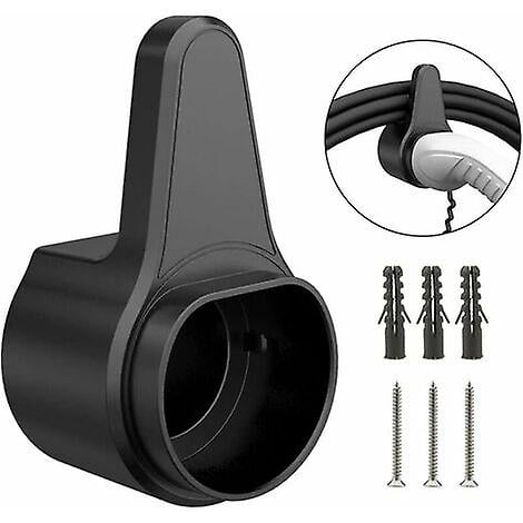 Type 2 Charging Cable Holder Safety Design Charger Type 2 Wall Box Wallbox Ev Charging Cable Holder Strong Abs Car Charger Holder - Black