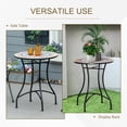 thumbnail image 4 of Outsunny Table Mosaïque, Table de Patio Ronde pour Jardin, Rouge, 4 of 9