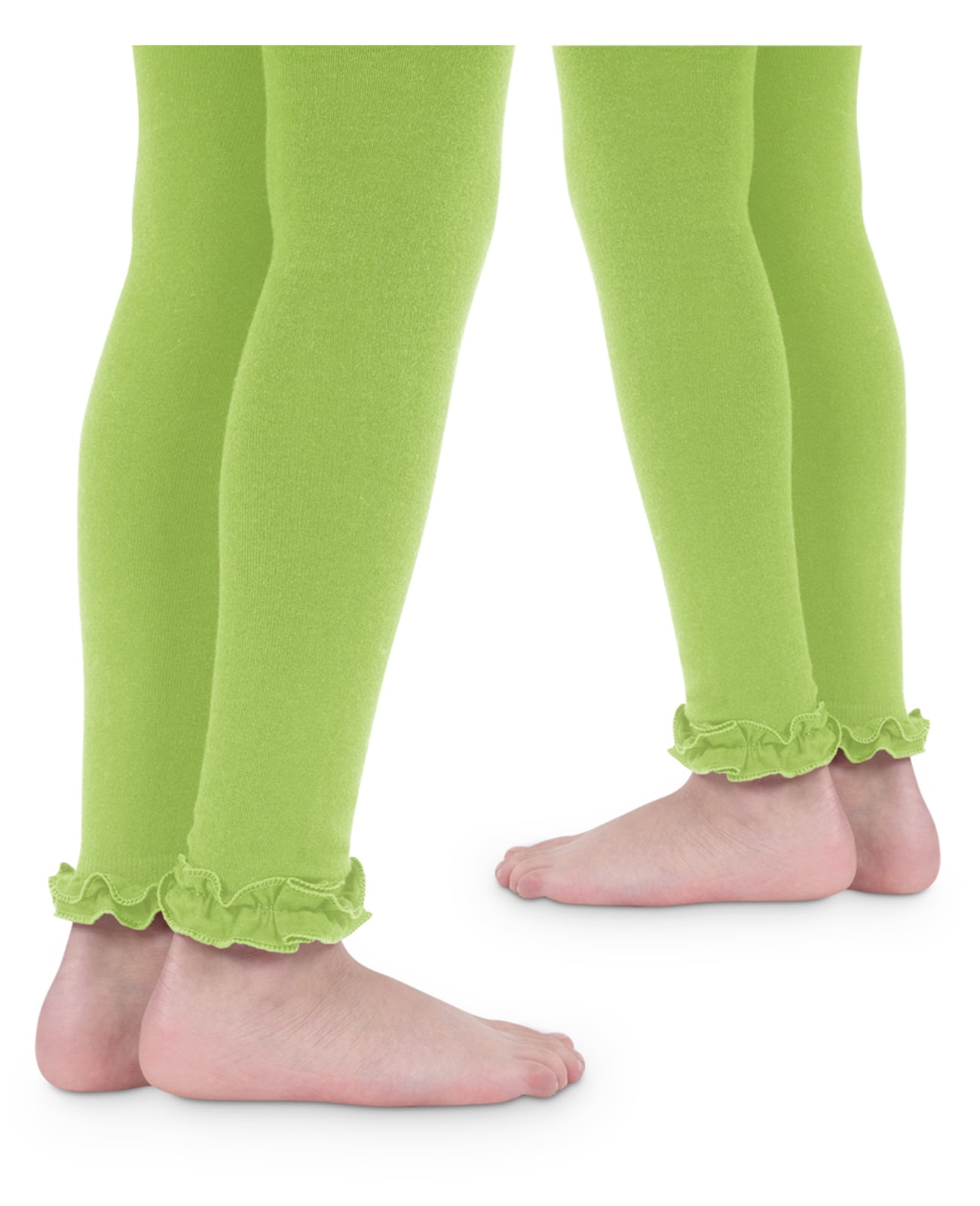 JEFFERIES Pima Cotton Footless Ruffle Ankle Length Tights fits 2 to 10 years 
