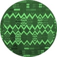 thumbnail image 1 of Ahgly Company Indoor Round Oriental Emerald Green Traditional Area Rugs, 6' Round, 1 of 4