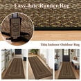 thumbnail image 2 of 2' x 6' Braided Jute Hallway Runner Rug，Non Slip Ultra Thin Washable Low-Pile Carpet for Laundry Room, Farmhouse Modern Mat Runner for Bedroom, Entryway, Hallway, 2 of 10