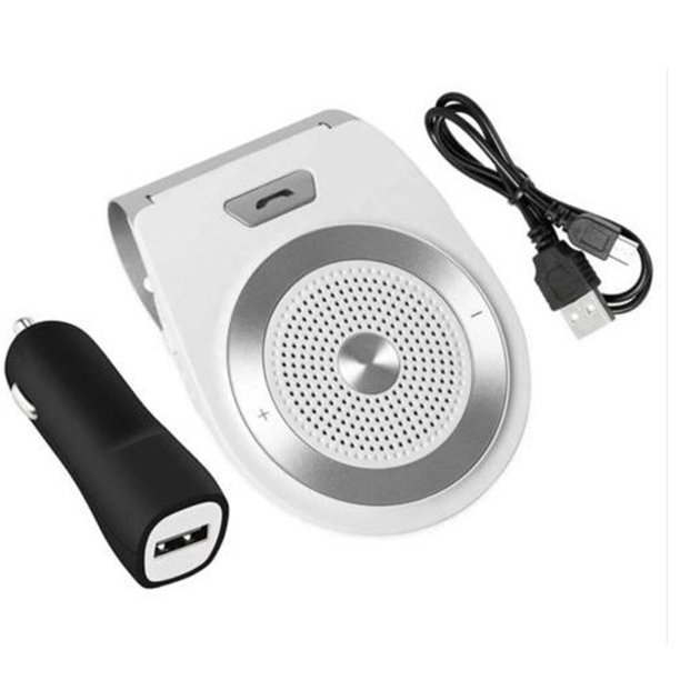 AUPERTO Bluetooth Handsfree Speakerphone for Cell Phone, Wireless Car Speaker AUTO Power ON Car