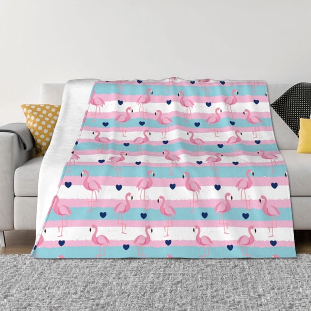 Balery Flamingo1 Manta de Franela con Dibujo, Lujo Ultra Suave y Cálido, Antipelusa y Resistente a las Arrugas para Cama, Sofá, Camping -40"x30"