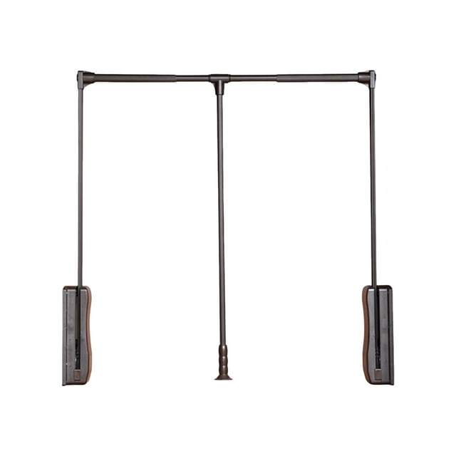 Organizador de barra de armario abatible, herrajes para almacenamiento de accesorios, riel elevador de armario de aleación de aluminio resistente, Negro