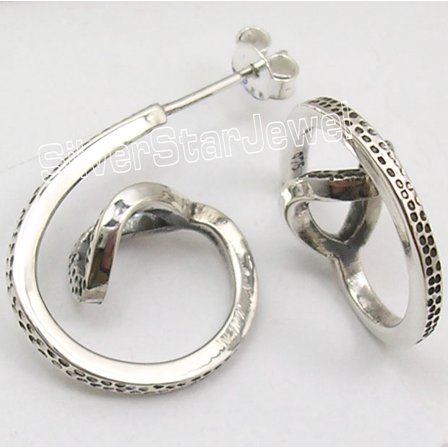 SilverStarJewel 925 Sterling Plain Silver Extra Ordinary Handcrafted Stud Earrings 1"