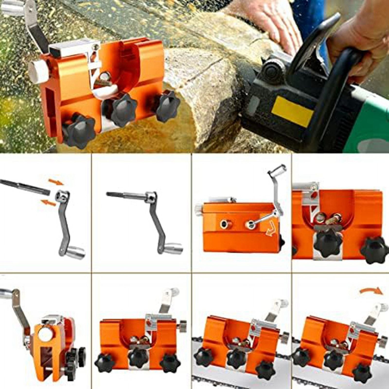 Affûteur Chaîne Tronçonneuse Avec 5 Têtes - Kit Complet Aiguiseur Manuel