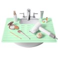 thumbnail image 1 of Tapete de maquillaje Maplefield Silicone Mint para lavabo, 56 x 5 x 5 cm, 1 of 7