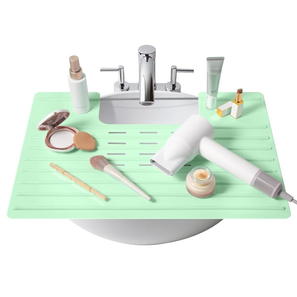 Tapete de maquillaje Maplefield Silicone Mint para lavabo, 56 x 5 x 5 cm