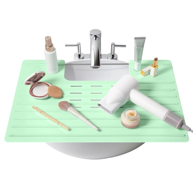 Tapete de maquillaje Maplefield Silicone Mint para lavabo, 56 x 5 x 5 cm