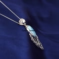 thumbnail image 3 of Pure 925 Sterling Silver Necklace For Women, Genuine Larimar & Blue Topaz Oval Round Gemstone Unique Handcrafted Necklace For Her, 3 of 4