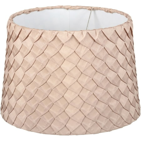 Gold Drum Shade - Better Homes & Gardens\xc2\xae Beige Pleated Squares Tapered Drum Shade