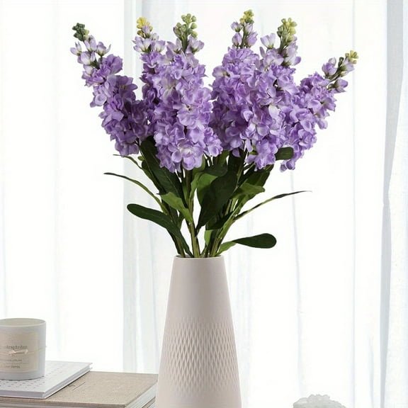 6pcs Long Stem Delphinium Artificial Flowers for Tall Vase Pink Larkspur Floral Arrangements Wedding Flower Decorations