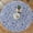 Blue Flower, variant on Round Vinyl Fitted Tablecloth with Flannel Backing Elastic Table Cloth Waterproof Oil-Proof Plastic Table Cover Best for 37"-44" Round
