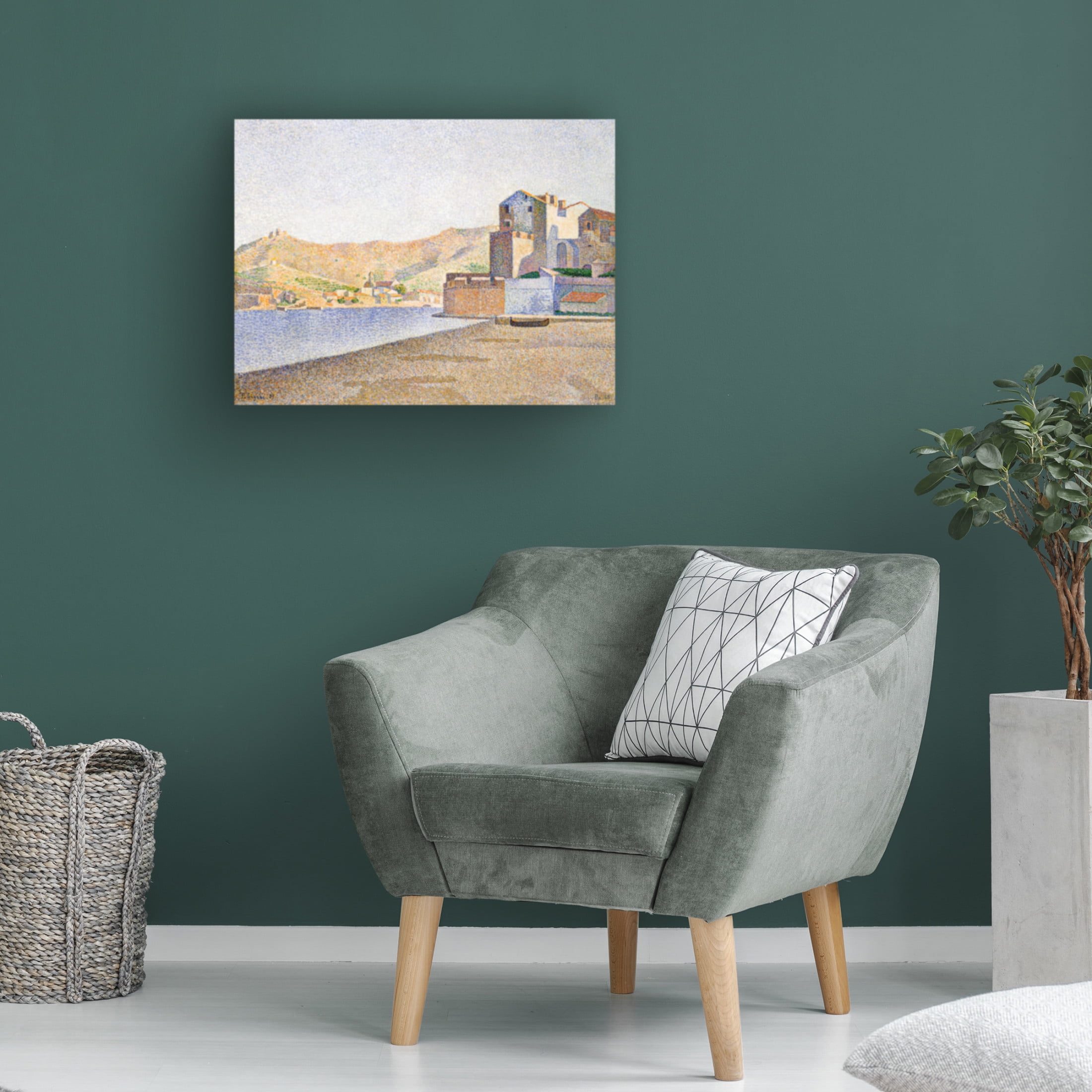 Canvas Wall Art - Pictufy 'The Town Beach, Collioure 1887' Wall Art for Living Room, Bedroom, or Office D?cor by Trademark Fine Art - 47 x 35 Inches