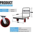 thumbnail image 3 of Flatbed Platform Cart Industrial Dolly Cart Heavy Duty 60” x 30” Platform Hand Truck Push Cart Super Heavy Duty Flatbed Cart with 3000Lb Capacity 8'' Swivel Wheels Commercial Moving Cart w/Basket, 3 of 6