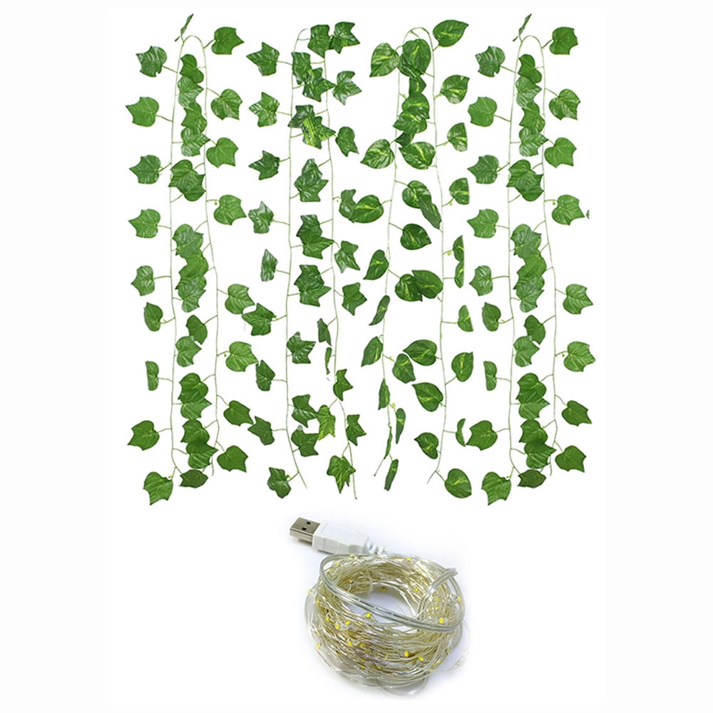 Green Rattan Artificial Garland Fake Plants Vine Garland String 2