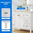 thumbnail image 5 of Dextrus 36'' Modern Bathroom Vanity with Sink Combo & Splash Guard , Freestanding Bathroom Storage Cabinet with 3 Drawers & 2 Doors, White, 5 of 10