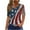Blue, variant on Womens V Neck American Flag Shirts 4th of July Summer Shirts Graphic Short Sleeve Patriotic Tops