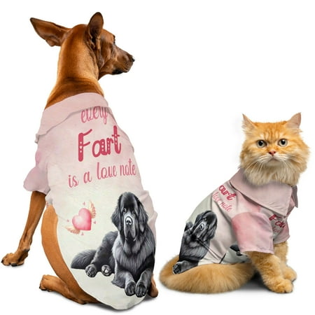 Every Fart is Love Note Newfoundland Guilty Face Happy Valentine s Hawaiian Summer Shirt for Small Medium Large Dog Cat Newfie Dog Lover Gifts - 01016