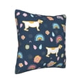 thumbnail image 2 of Square Throw Pillow Covers with Core, Cartoon Dog Blue Background Pillows for Sofa Beds, 18" x 18" Multicolor, 2 of 9