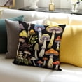 thumbnail image 3 of FCXZI Mushroom Throw Pillow Cover 100% Linen Decorative Cushion 18x18in, 3 of 5