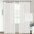 thumbnail image 2 of Sheer Curtains 63 Inches Long Set 2 Panels Pair Faux Linen Semi Transparent Drape Tulle Gauze Voile Window Sheer Curtains for Bedroom Living Room Dining Wide 52 Length Solid Pack, 2 of 7