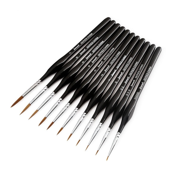 Twinkseal High Quality Paint Brushes 11pcs Paint Brush Soft Bristle Miniature Detail Art Brush Set for Beginners Amateurs Professionals Supply Paint Brush Set