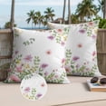 thumbnail image 2 of Pink Spring Floral Outdoor Pillow Covers Pack of 2 Watercolor Botanical Wildflowers Waterproof Throw Pillow Covers Decorative Cushion Cases for Patio Garden Tent Balcony Couch 18x18 inch, 2 of 9