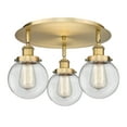 thumbnail image 2 of Innovations Lighting  Beacon - 3 Light 18" Flush Mount Clear/Brushed Brass, 2 of 5