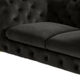 thumbnail image 4 of HomeRoots 489281 74 in. Velour Chesterfield Love Seat, Dark Grey & Gold, 4 of 4