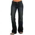 thumbnail image 3 of Stetson Apparel Womens Stetson Low Rise Dark Blasted Jeans 2 Long Blue, 3 of 4