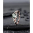thumbnail image 3 of Cushion Cut Cluster Moss Agate Engagement Ring, Moss Agate Diamond Promise Ring, 14K Gold Wedding Ring Anniversary Gift for her, 3 of 5