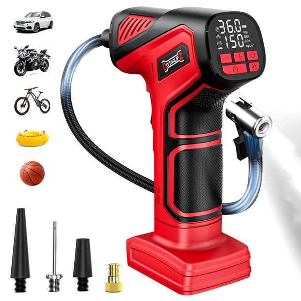 Compresor de aire portátil con inflador de neumáticos DIYToolifz 150 PSI 18 V