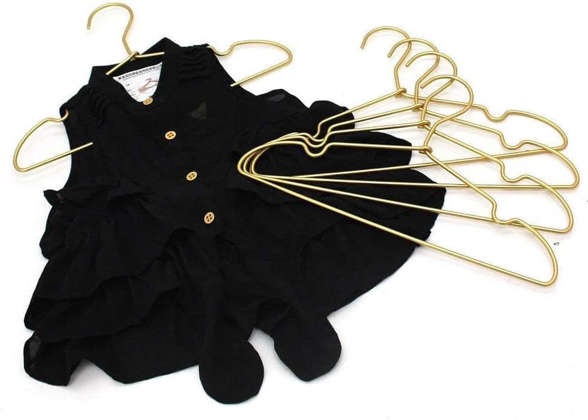 12.6” Matte Gold Metal Kids Baby Hangers, 60Pack, Non Slip Suit for Coated Wire Children Clothes Hangers Closet Storage, Retail Display,Space Saving for Toddler Coats Infant Hangers
