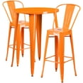 thumbnail image 2 of Flash Furniture Commercial Grade 30" Round Orange Metal Indoor-Outdoor Bar Table Set with 2 Cafe Stools, 2 of 5