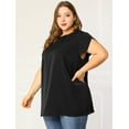 thumbnail image 4 of GRACE & GRANDEUR Women's Plus Size Boat Neck Flutter Sleeve Chiffon Tops, 4 of 6