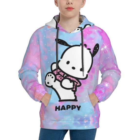Sanrio Pochacco Kids' Hoodie 3d Print Sweatshirt Soft Pullover Hooded With Big Pockets Fans Gifts For Boys Or Girls Small