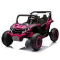 thumbnail image 3 of 24V Two-Seater Ride On UTV W/Parents Remote Control,Four-Wheel Suspension,Slow Start,Large wheel design,Anti-collision bar,Storage space,Music,USB,Bluetooth,Volume control,LED lights for 3+., 3 of 6