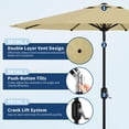 thumbnail image 2 of EastVita 9Ft UV Resistant Patio Umbrella 8 Sturdy Ribs Table Umbrella with Easy Push Button Tilt Large Umbrella for Pool Yard and Garden Beige, 2 of 3