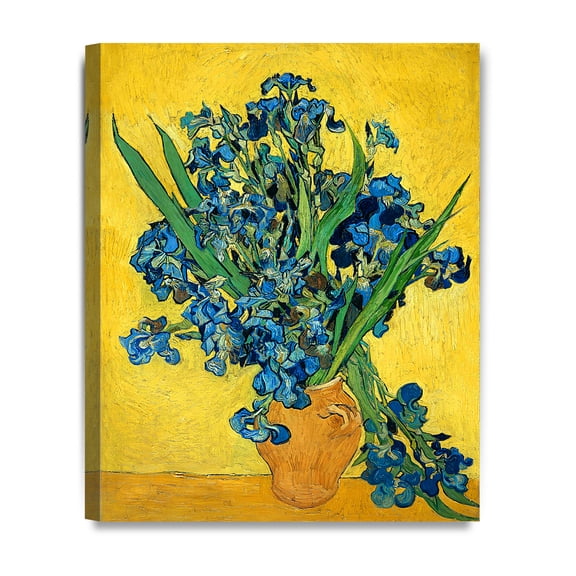 DECORARTS - Irises Vase Flower, Vincent Van Gogh Art Reproduction. Giclee Canvas Prints Wall Art for Home Decor 20x16"