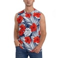 thumbnail image 2 of Goofa Leaves And Flowers Printed Men's Sleeveless T-Shirt - Athletic Gym Workout Tank Top for Men - Moisture-Wicking, UPF 30+ Quick-Dry Muscle Tee-X-Large, 2 of 8